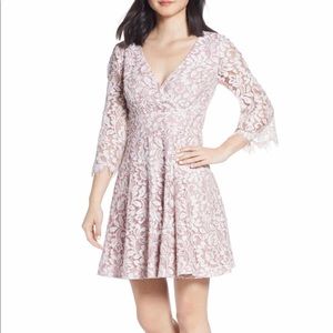 Eliza J Lace Fit & Flare Cocktail Dress